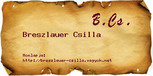 Breszlauer Csilla névjegykártya